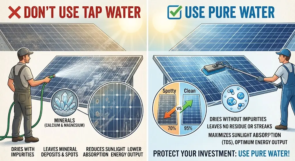 use pure water and not tap water